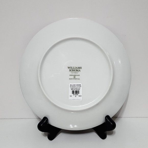 NEW RARE Williams Sonoma Set of 4 Garden Lattice Bunny Salad Plates 8 1/2" - Picture 3 of 3